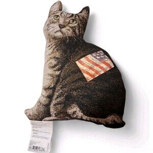 Kitty Corner Shaped Pillow Tapestry Tabby Lifelike